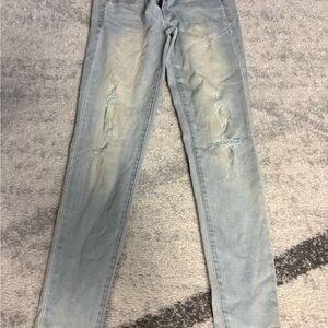 American Eagle Outfitters Light Blue Distressed Jeggings